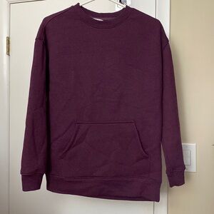 Danskin Purple Crewneck Sweatshirt Pullover with Kangaroo Pocket Size XS